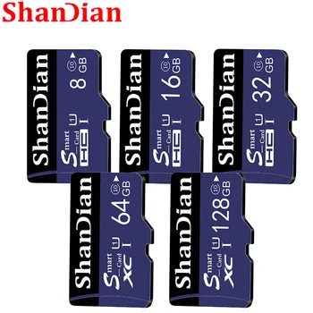 SHANDIAN Смарт-SD-Карта Class10 TF 16 GB Безплатен Cardreader Подарък 32 GB 64 GB 128 Gb Макс 98 Mb/vs/с Карта Памет за Samrtphone и Настолен КОМПЮТЪР