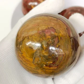 1бр Натурален Мадагаскарский окаменелый дървена топка полиране на кристали от кварц топка лечебната енергия рейки украса