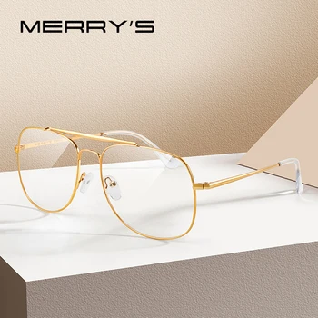 MERRYS DESIGN Мъжки Класически Квадратни Очила В Рамки За Оптика Женски Двухлучевые Рамки За Очила По Рецепта на Оптични Очила S2389