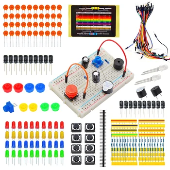 Generalduty САМ Стартов Комплект Електронни Части за Arduino W/LED/Свързващи тел / Прототипи такса + бяла кутия + 11 Проекта (онлайн)