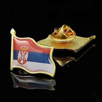 Сърбия Мъжки Златен Пръстен Бар Флаг Игли С Ревери На Ризата С Вратовръзка Игла За Вратовръзка Клип Закопчалката На Ревера Нож Брошка