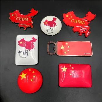 Метал, PVC и Кристалното стъкло, Карта на Китай Магнити за Хладилници за Домашен Декор на Китайски Флаг Магнитен Стикер за Спомен