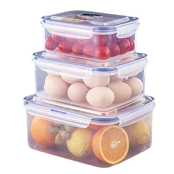 Хладилник Запечатани Комплект Кутии за съхранение на Пресни Продукти Кухня с Микровълнова Печка, Отопление Обяд-Бокс околна среда Пластмасова Кутия за Храна Bento Кутия