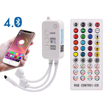 Bluetooth Led Контролер за Безжично Дистанционно Управление с ПРИЛОЖЕНИЕ 40 Клавиши 6A Интелигентен Превключвател за Свързване на 3CH X 2A Регулатори за RGB Led ленти 12-24 В