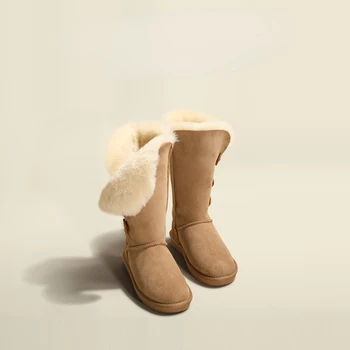 Обувки на платформа 2023, Висококачествени Дамски Класически Зимни обувки, Непромокаеми Топли Ботуши на Хайвер, Зимни Дамски Термообувь, Готик Обувки
