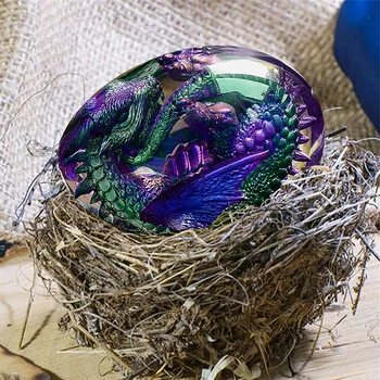 Лавовое Яйце На Дракон Светлинен Яйце На Динозавър Колекция От Яйца На Динозаври Статуя На Яйца От Динозавър Смола Яйце На Дракон Спомен Crystal Минерални Скъпоценни Камъни Подарък